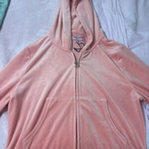 Women's Juicy Couture Pink Velour Full Zip Hoodie XL​